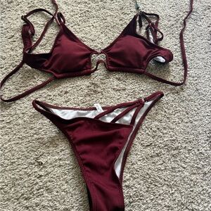 Burgundy Bikini Set